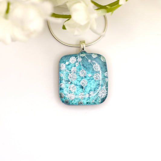 Cosmic Dichroic Fused Glass Necklace - 3906