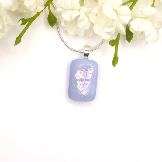 Grape Dichroic Fused Glass Necklace - 3912