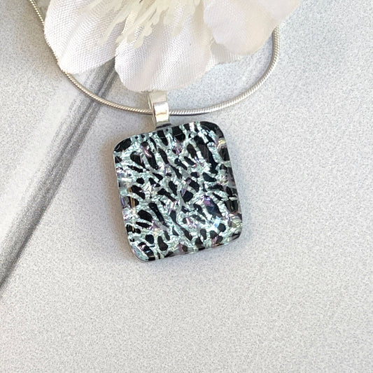 Stars Dichroic Fused Glass Necklace - 3922