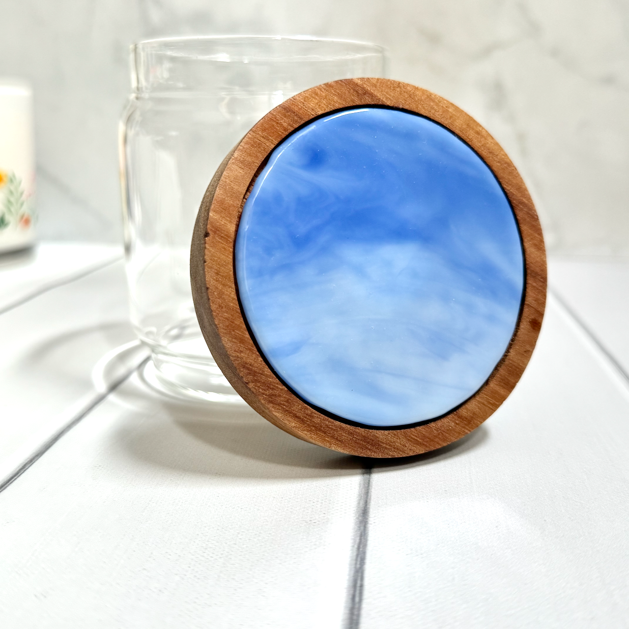 Smooth Glass Jar with Fused Glass Lid - 4210