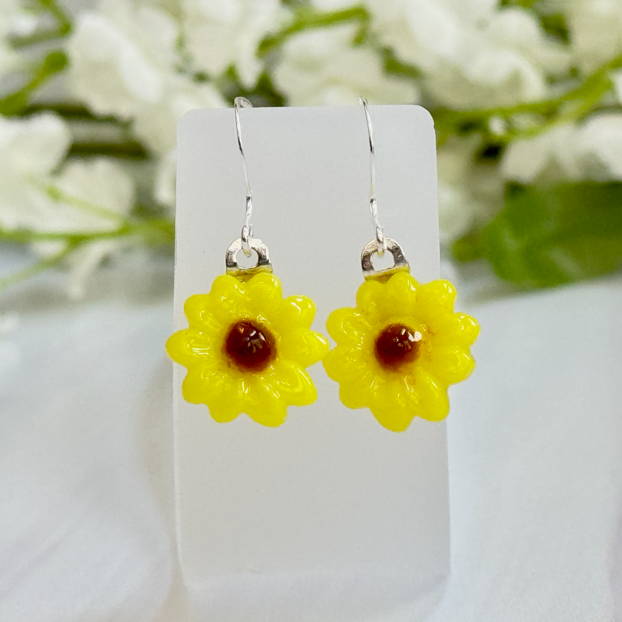 Floral Fused Glass Earrings - 4249