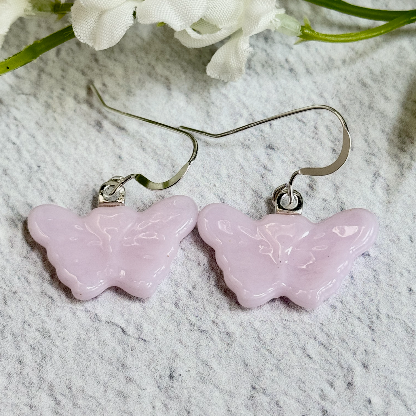 Butterfly Fused Glass Earrings - 4365