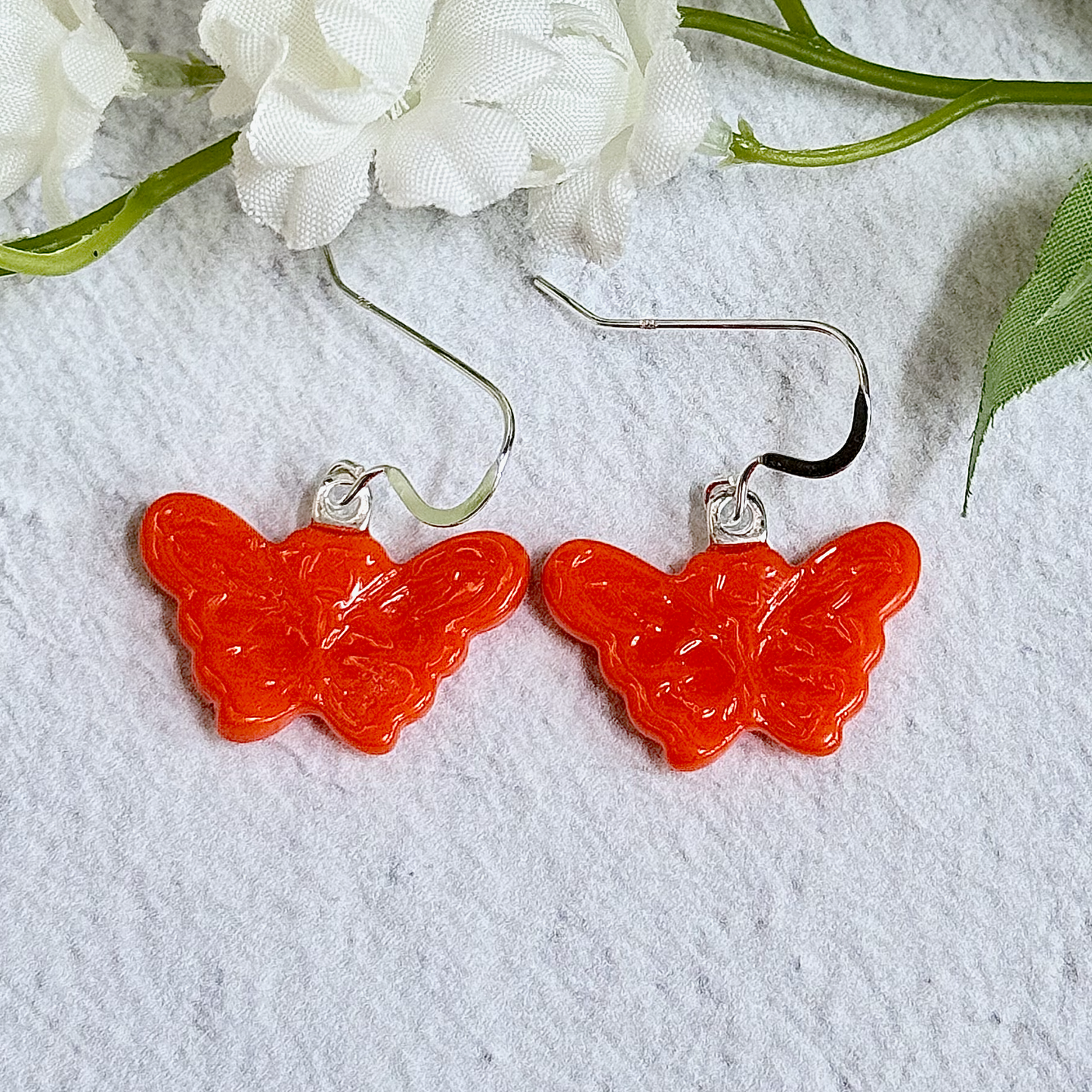 Butterfly Fused Glass Earrings - 4367