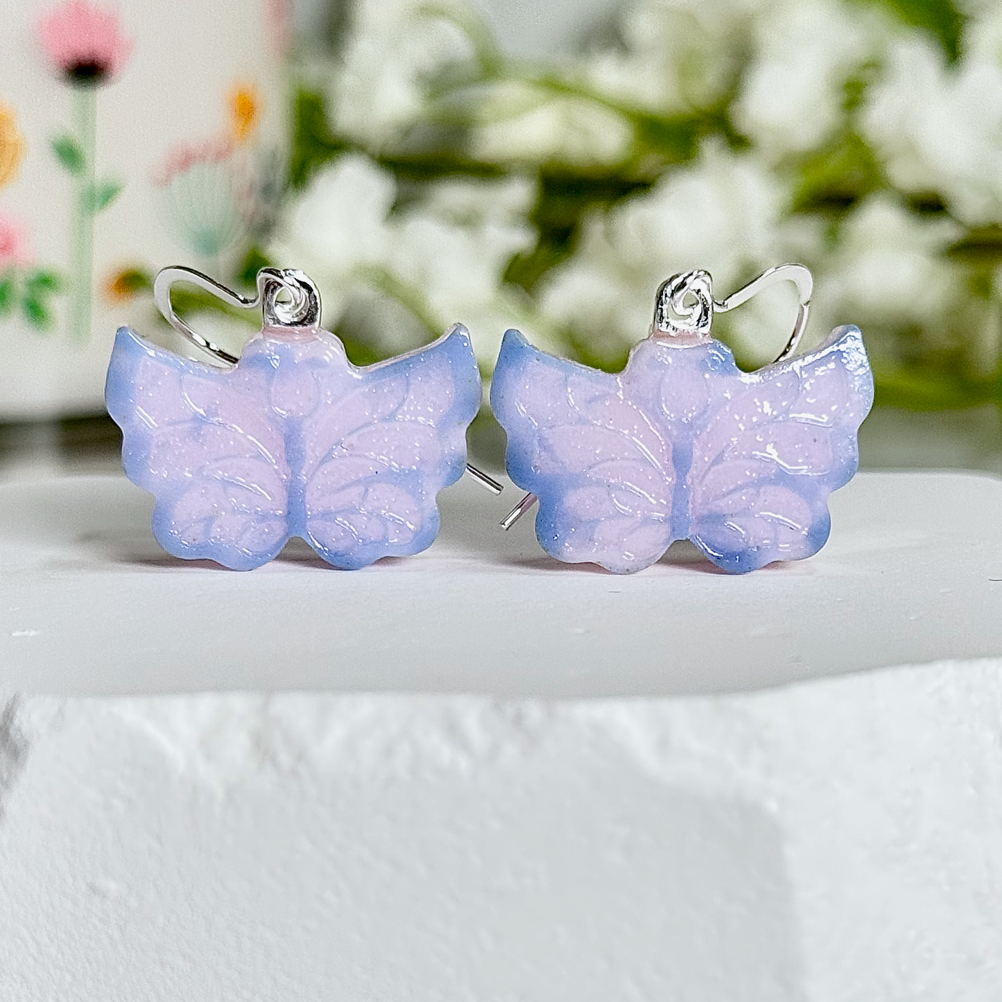 Butterfly Fused Glass Earrings - 4372