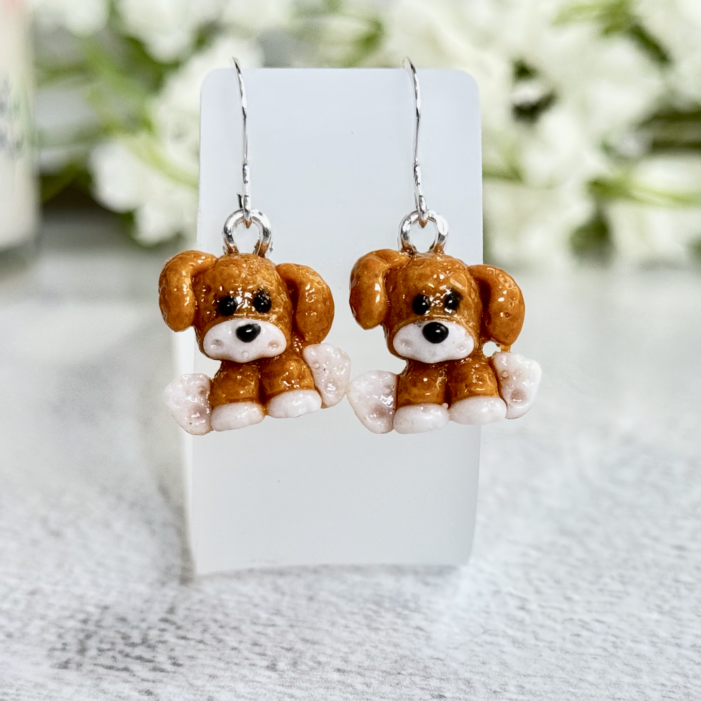 Dog Fused Glass Earrings - 4374