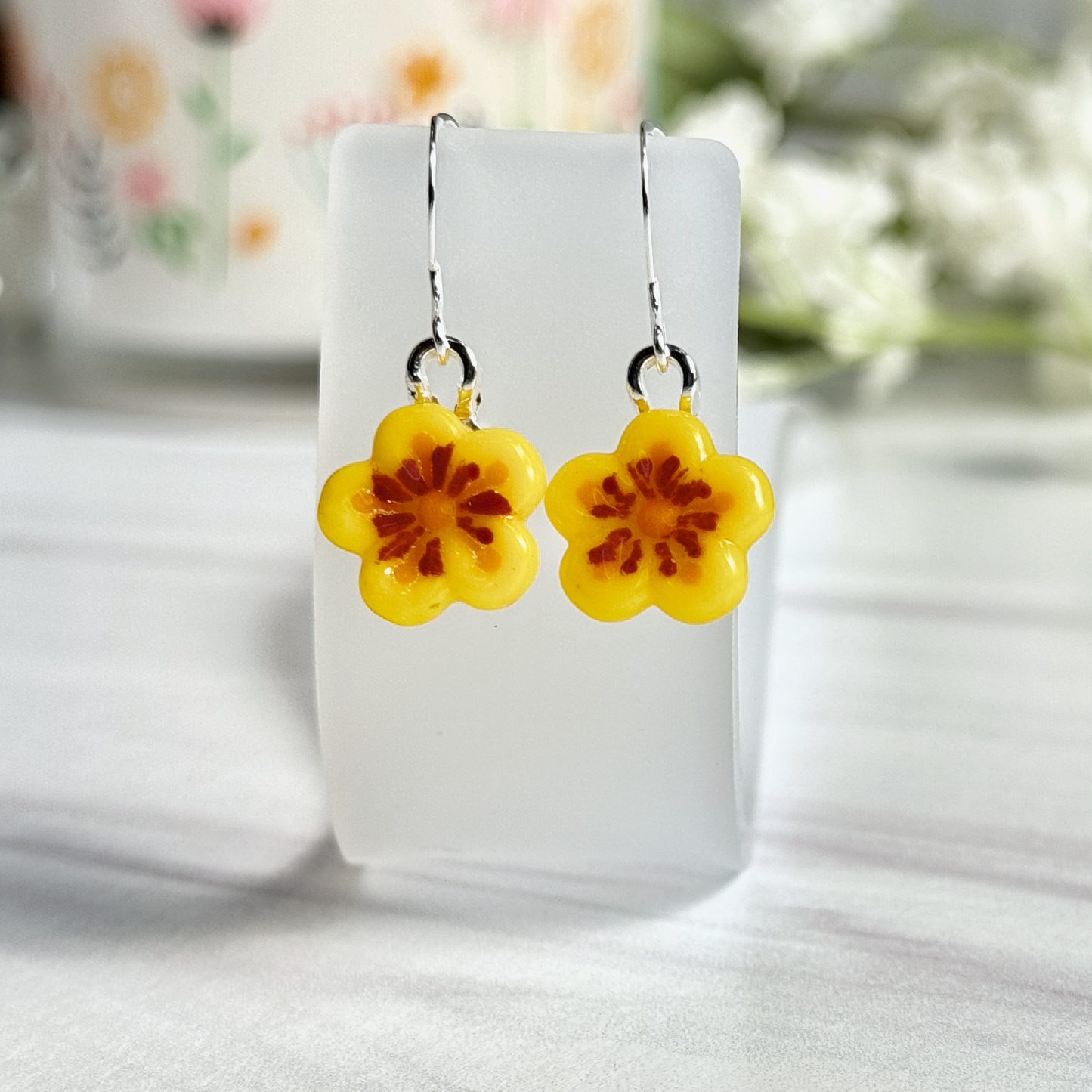 Petals Fused Glass Earrings - 4403