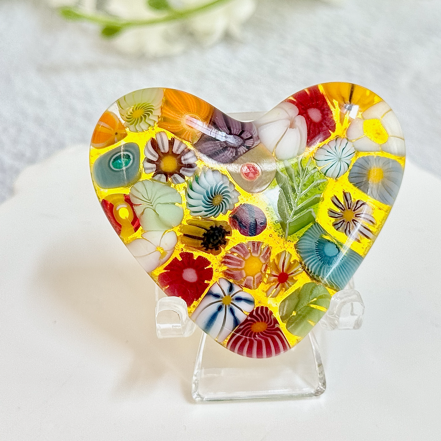 Fused Glass Pocket Heart - 4477