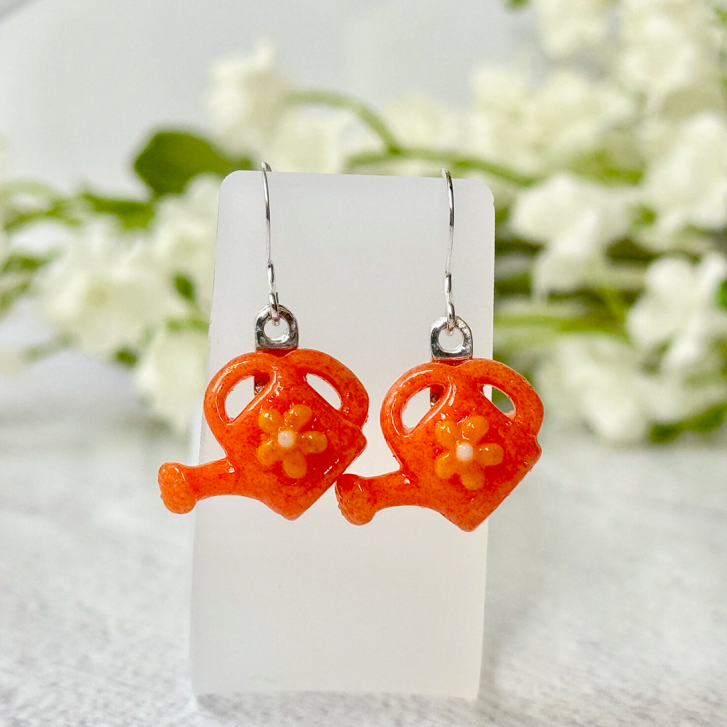 Watering Can Fused Glass Earrings - 4498