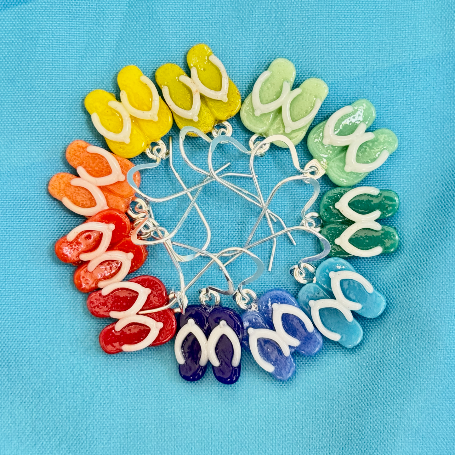 Flip Flop Fused Glass Earrings - 4499