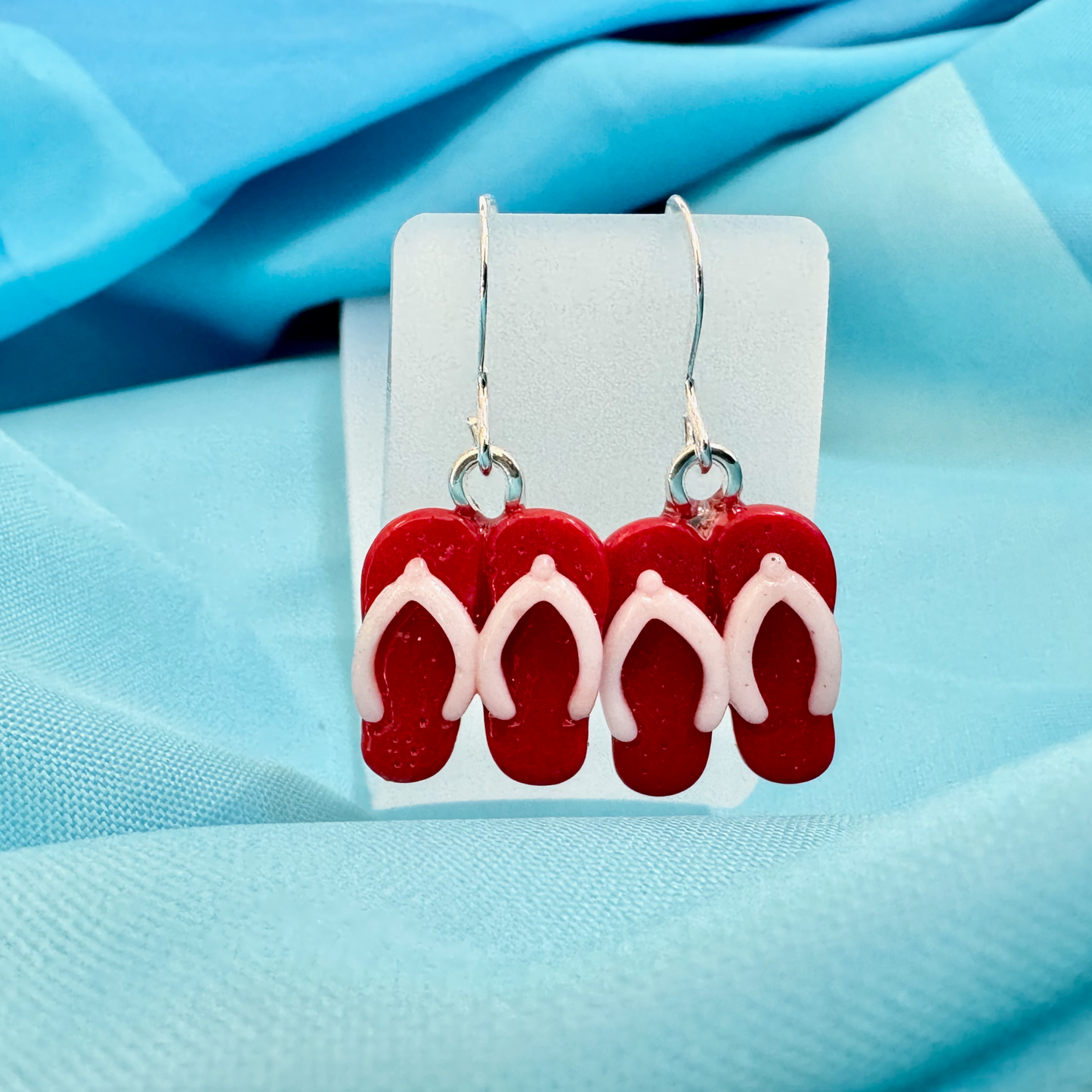 Flip Flop Fused Glass Earrings - 4499