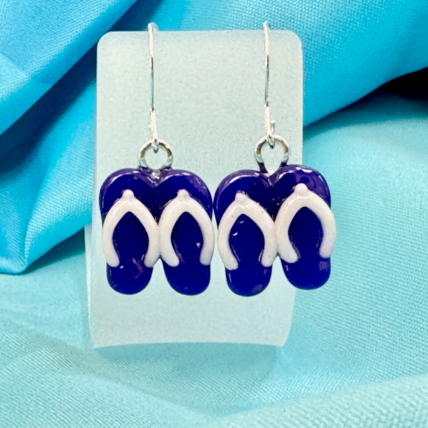 Flip Flop Fused Glass Earrings - 4499