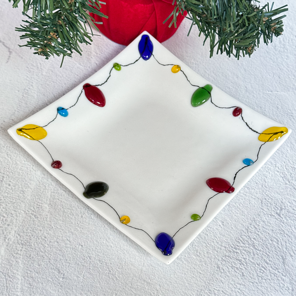 Christmas Lights Fused Glass Dish - 4685