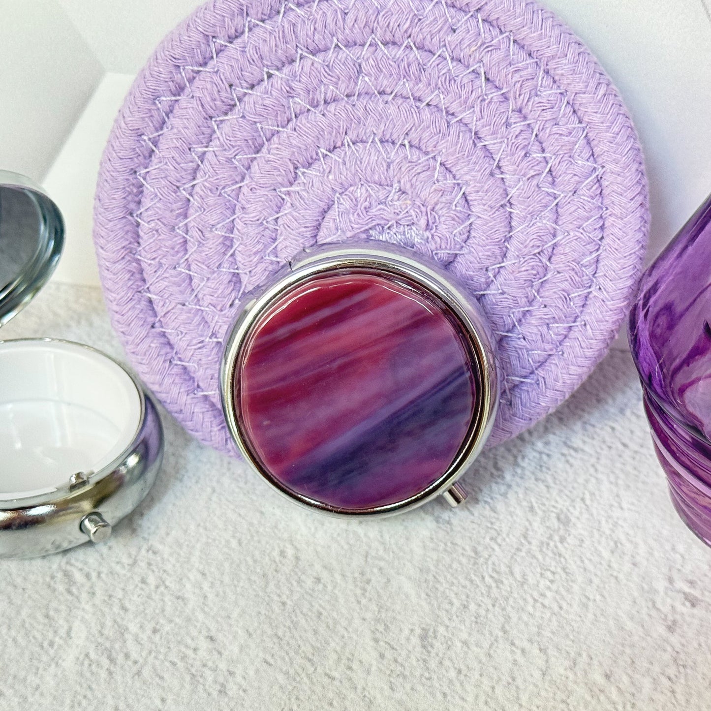 Fused Glass Topped Pill Box - 4696