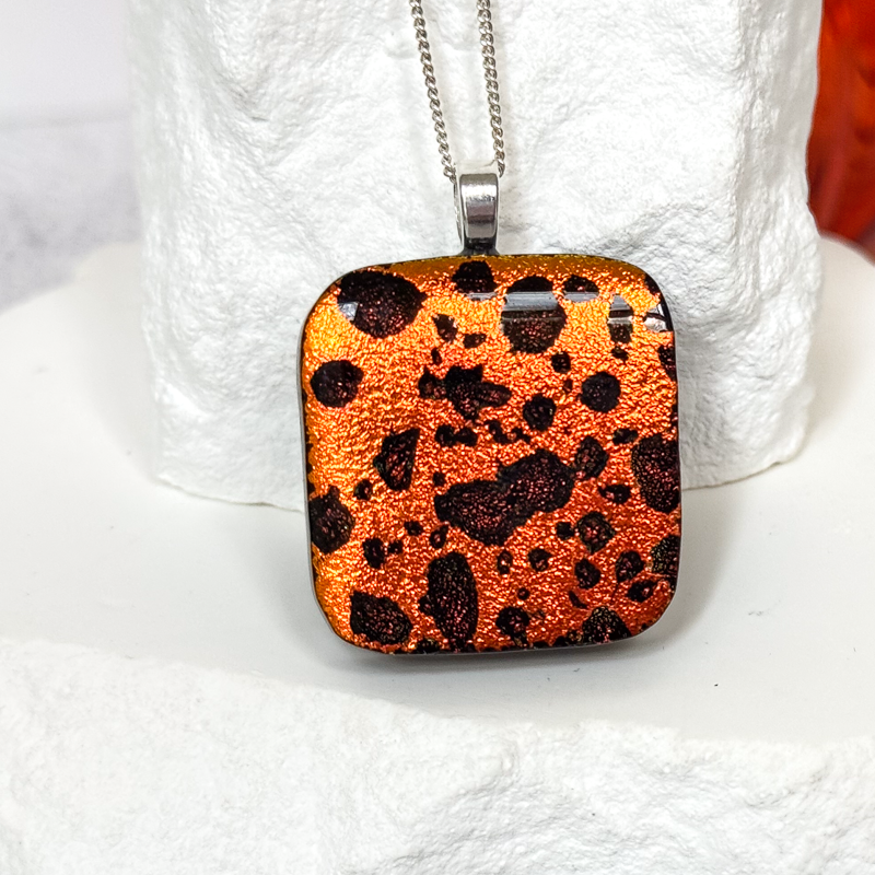 Teardrop Knot Dichroic Fused Glass Necklace - 4711