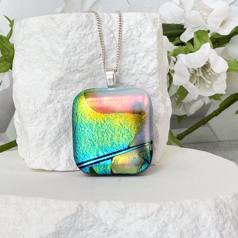 Dichroic Fused Glass Earrings - 4717