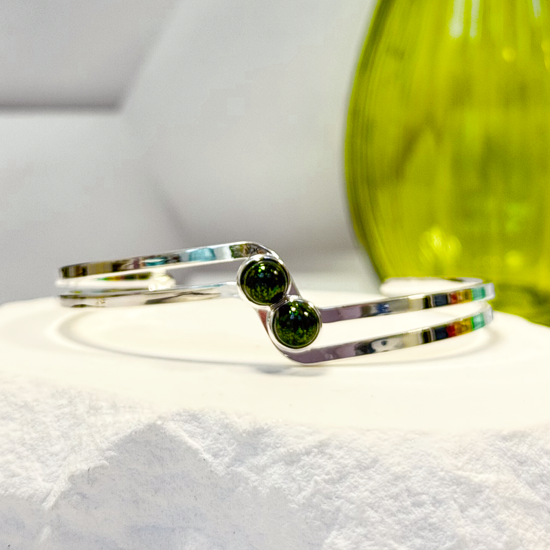 Opalescent Dichroic Fused Glass Necklace - 4778