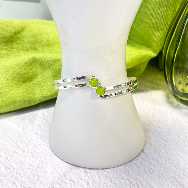 Wavy Fused Glass Cuff Bracelet - 4782