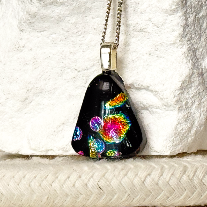 Nebula Dichroic Fused Glass Necklace - 4912