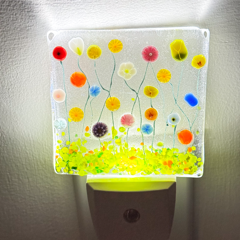 Floral Fused Glass Nightlight-5002