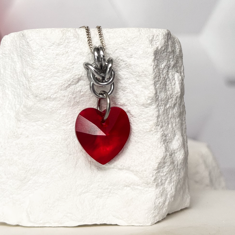 Swarovski Heart Chainmail Necklace - 9672