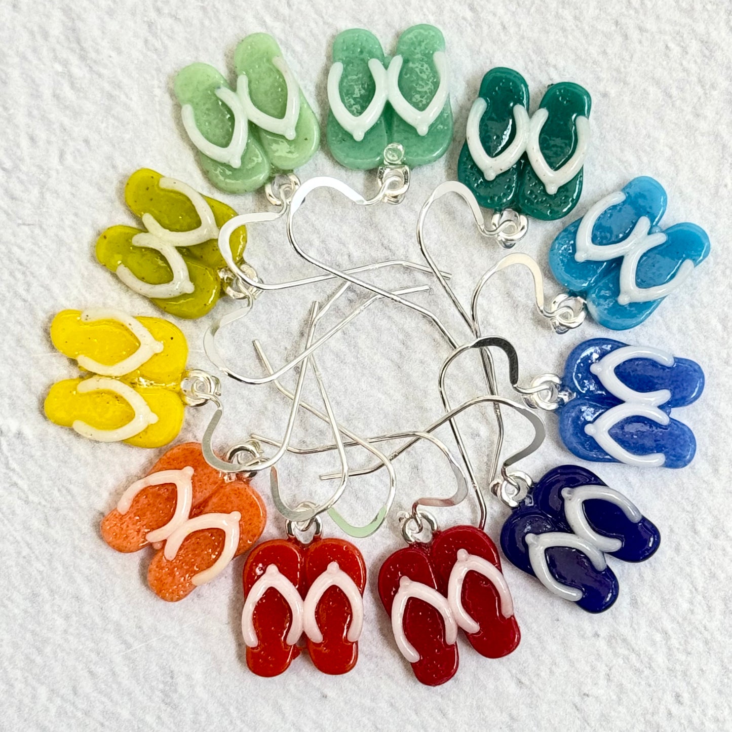 Flip Flop Fused Glass Earrings - 4499