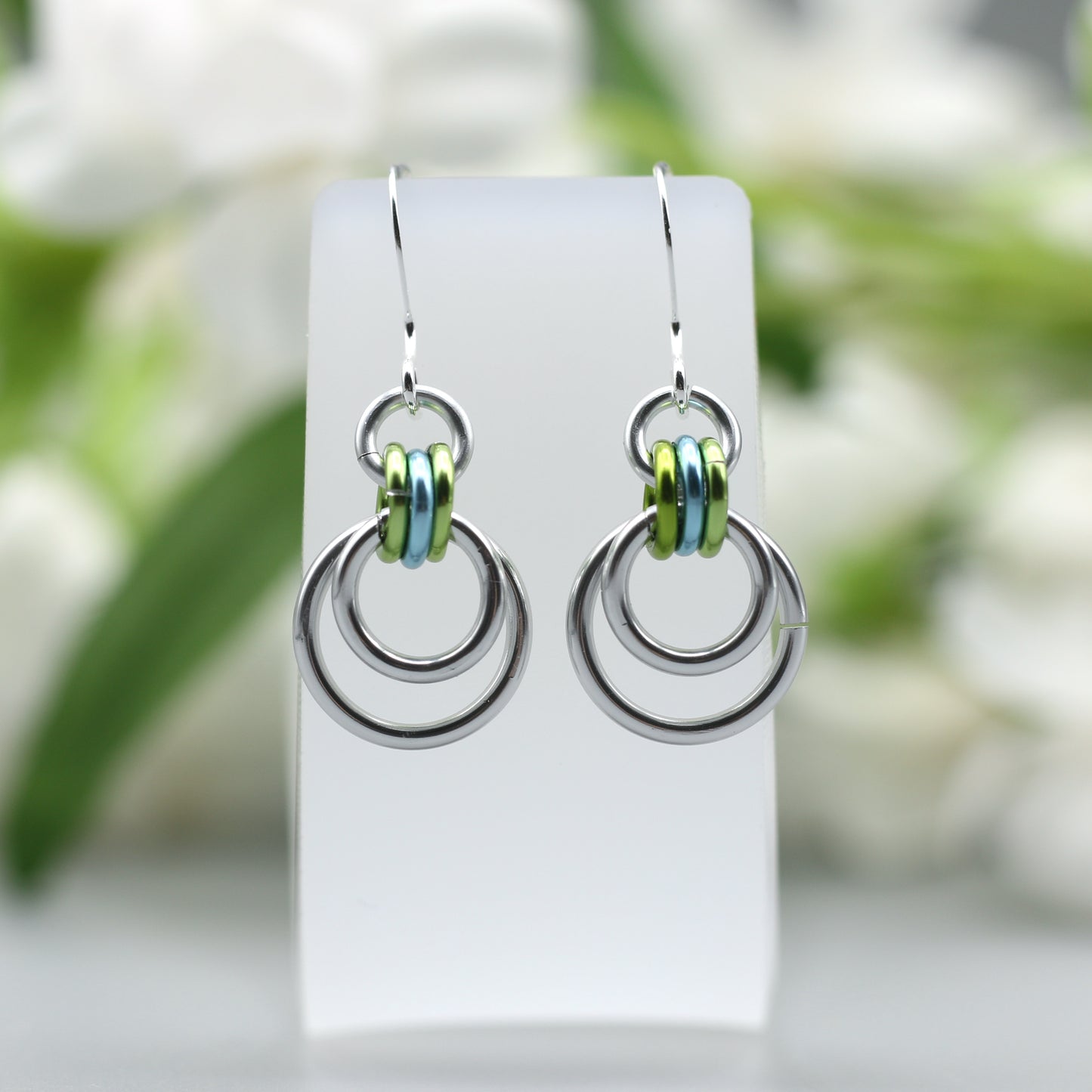 Concentric Circles Chainmail Earrings - 9274