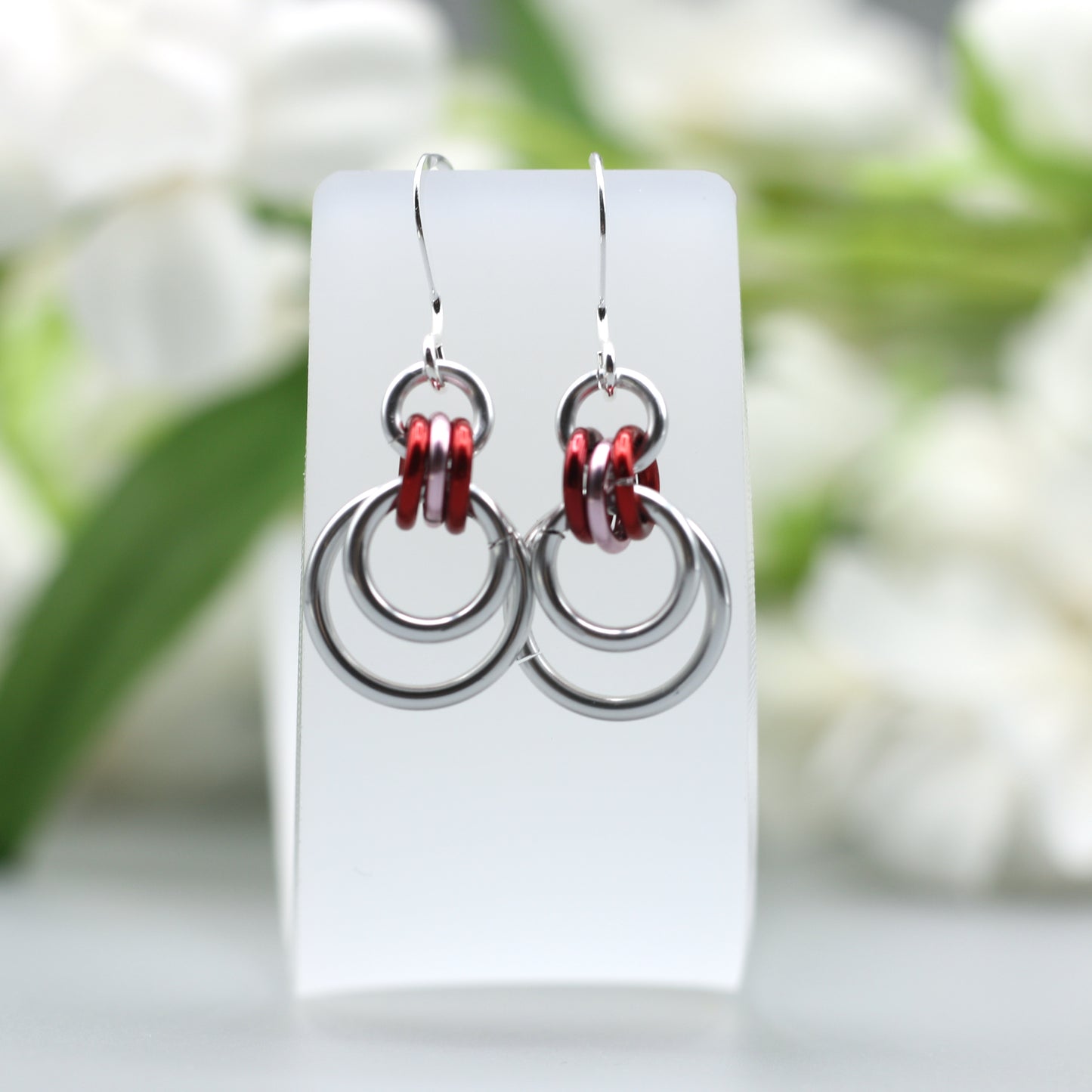 Concentric Circles Chainmail Earrings - 9279