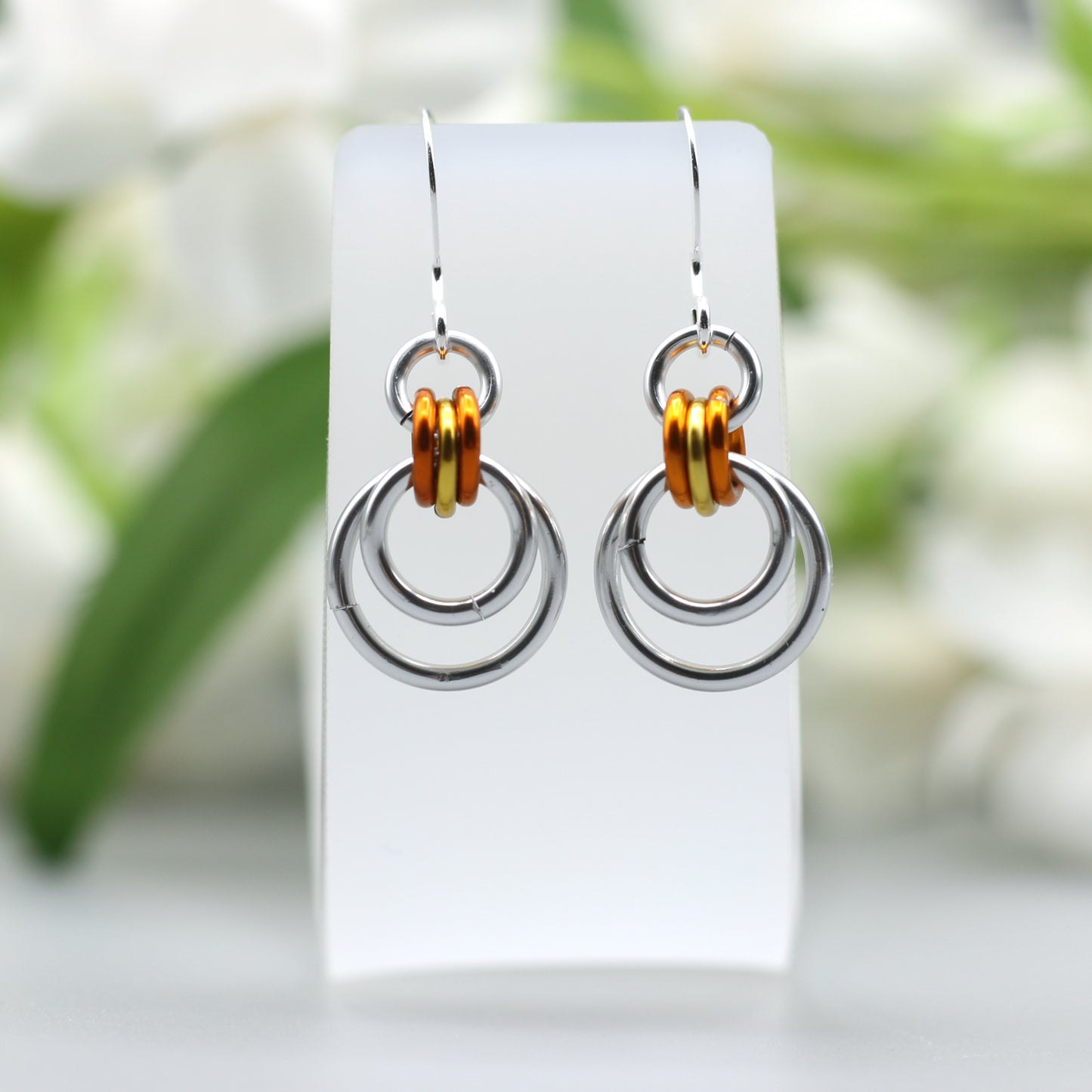 Concentric Circles Chainmail Earrings - 9287