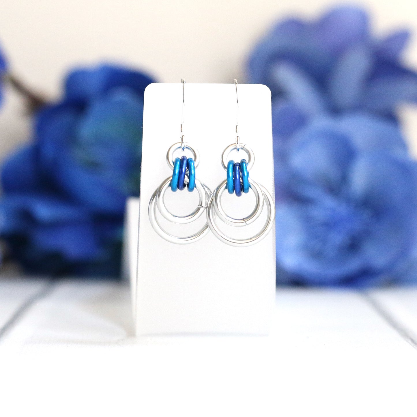 Concentric Circles Chainmail Earrings - 9293