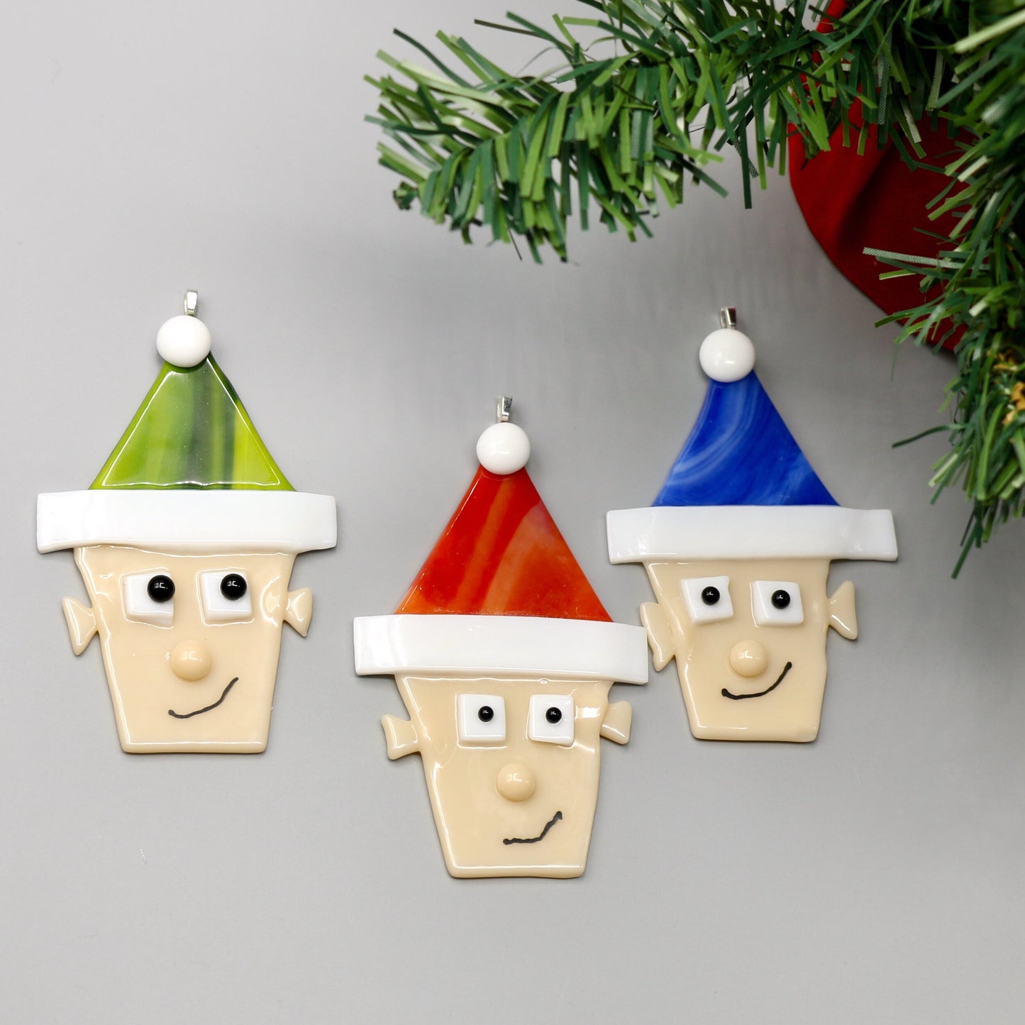 Fused Glass Elf Ornament 9460