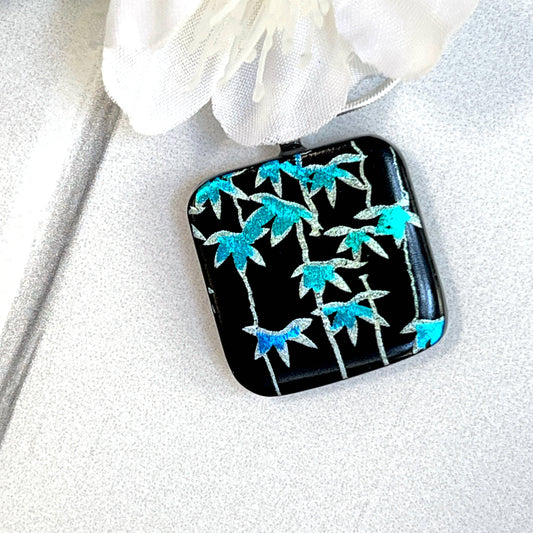 Bamboo Dichroic Fused Glass Necklace - 3888