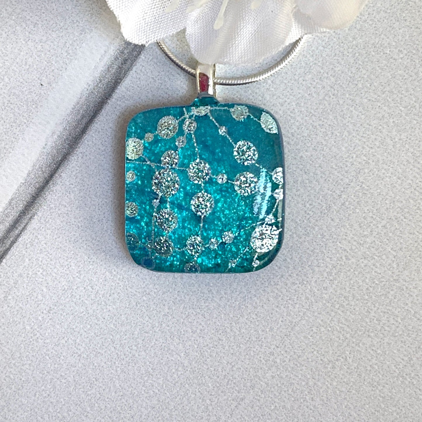 Cosmic Dichroic Fused Glass Necklace - 3906