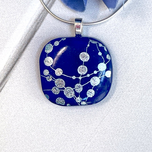 Cosmic Dichroic Fused Glass Necklace - 3907