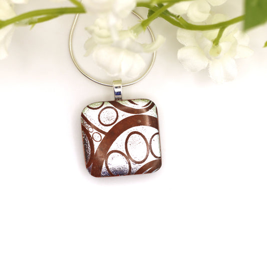 Retro Dichroic Fused Glass Necklace - 3911