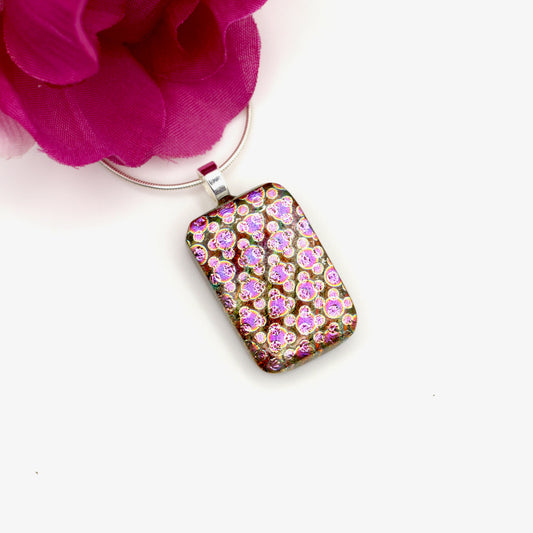 Bubbles Dichroic Fused Glass Necklace - 3916