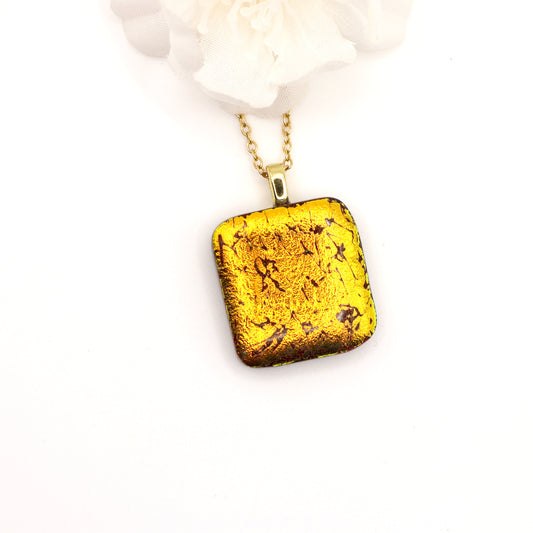 Vintage Dichroic Fused Glass Necklace - 3924