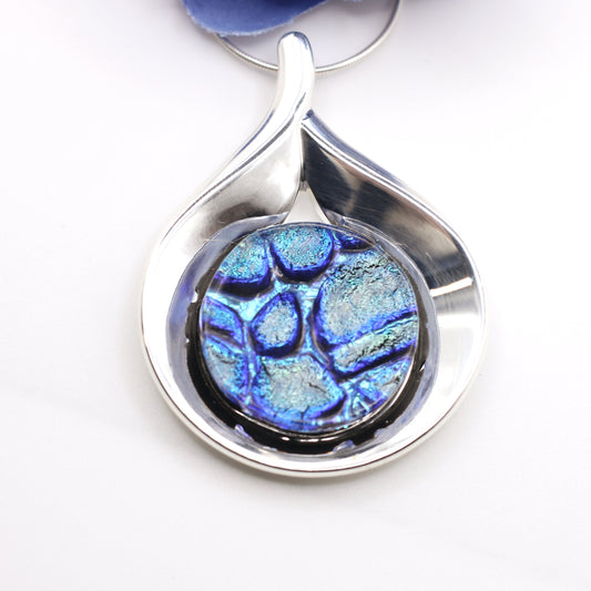 Brook Dichroic Fused Glass Necklace - 3974