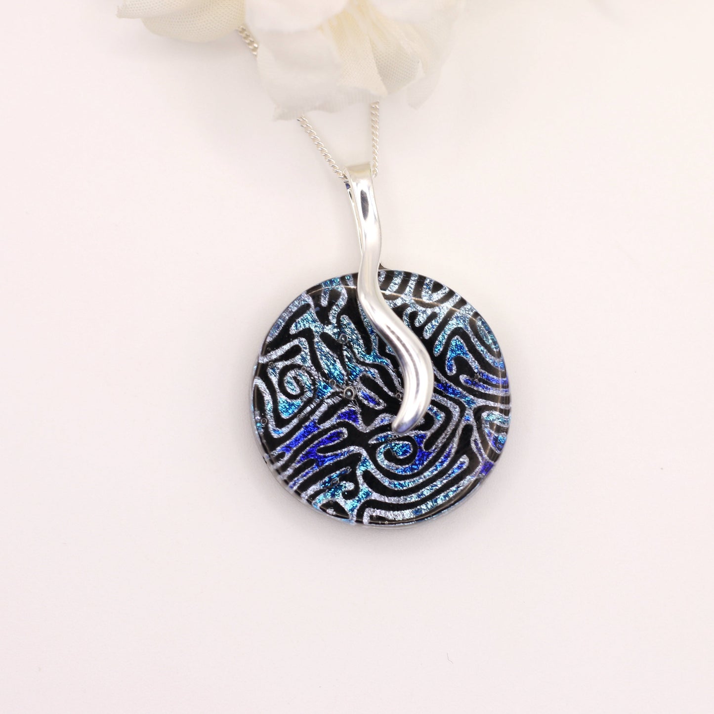 Ahhh-mazing Dichroic Fused Glass Necklace - 3981