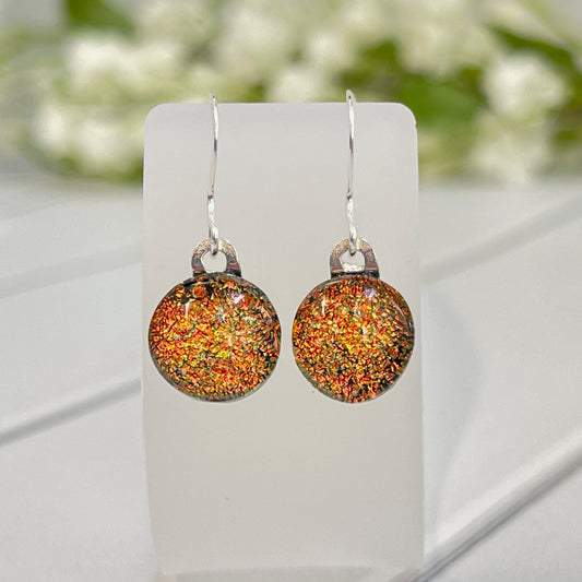 Dichroic Fused Glass Earring Dots - 3987