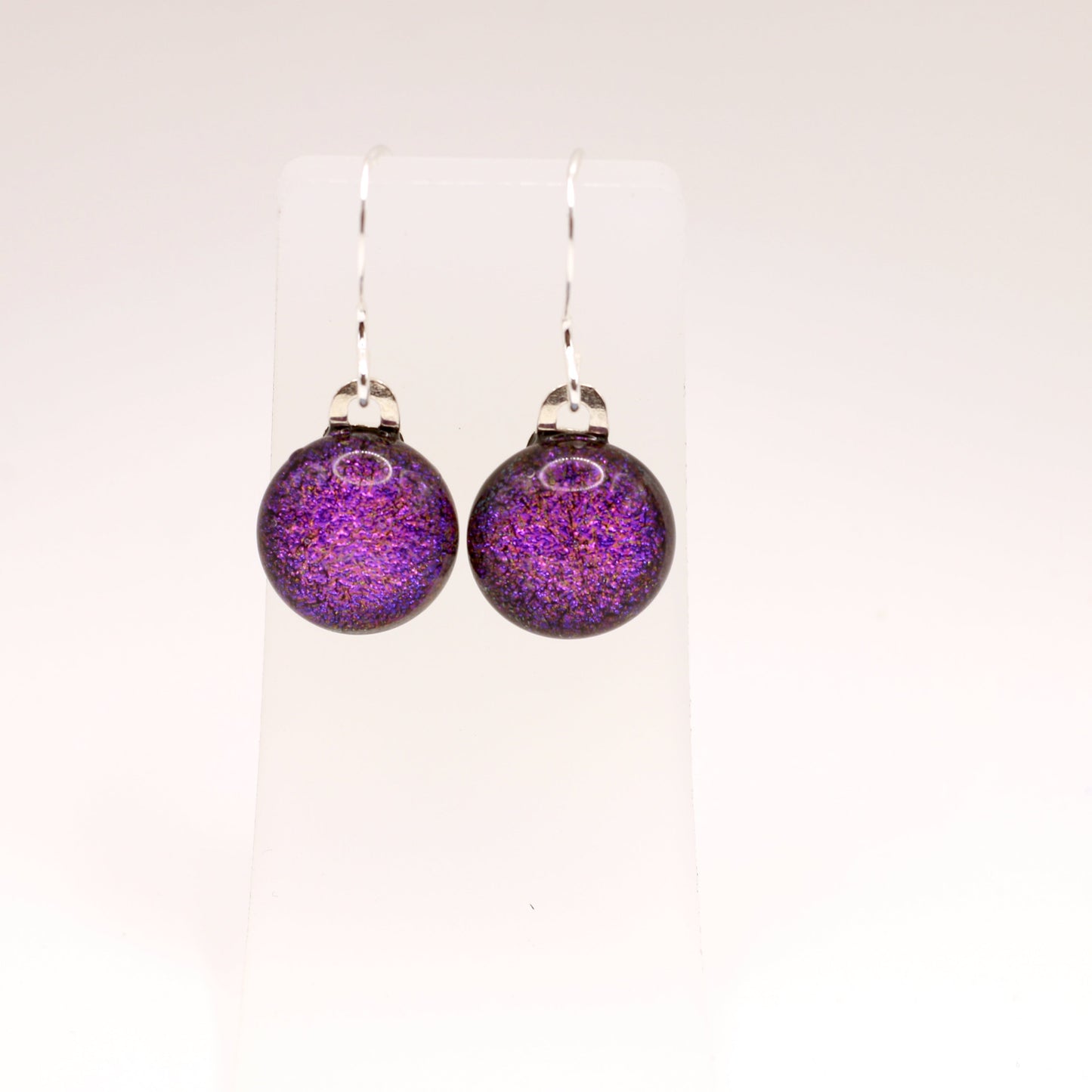 Dichroic Fused Glass Earring Dots - 3988