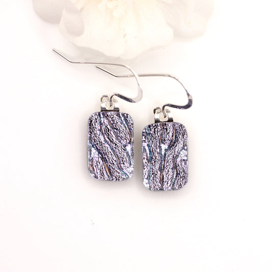 Tranquil Waves Dichroic Fused Glass Earrings - 3992