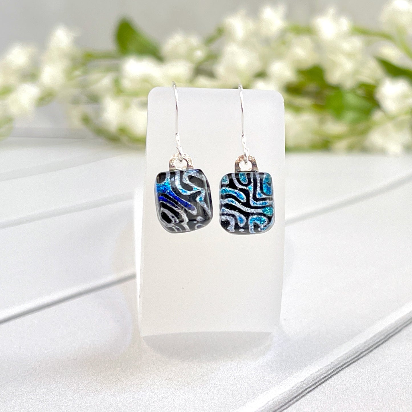 Ahhh-mazing Dichroic Fused Glass Earrings - 3994