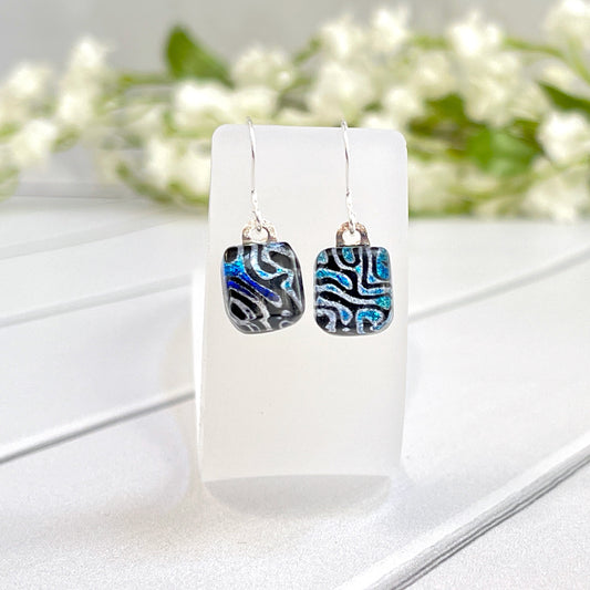 Ahhh-mazing Dichroic Fused Glass Earrings - 3994