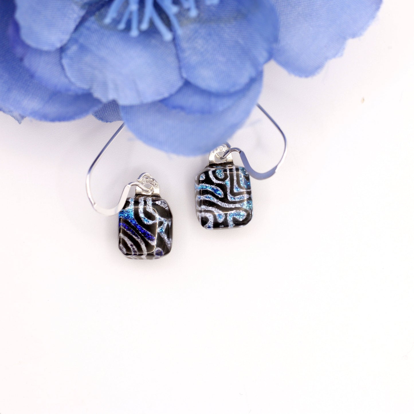 Ahhh-mazing Dichroic Fused Glass Earrings - 3994