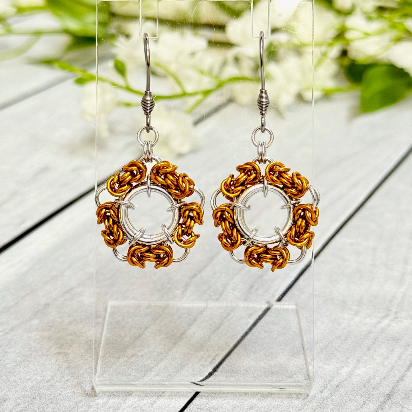 Byzantine Portal Chainmail Earrings - 4083