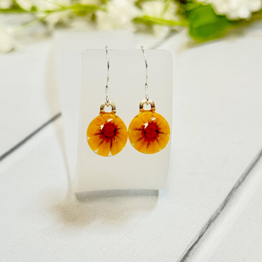 Floral Fused Glass Earrings - 4148