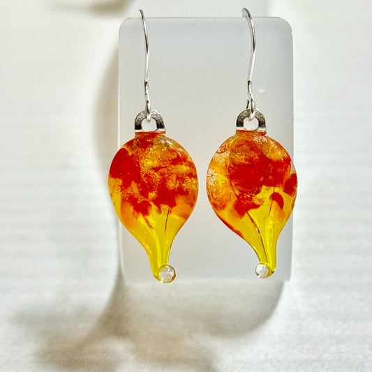 Fluid Fused Glass Earrings - 4190