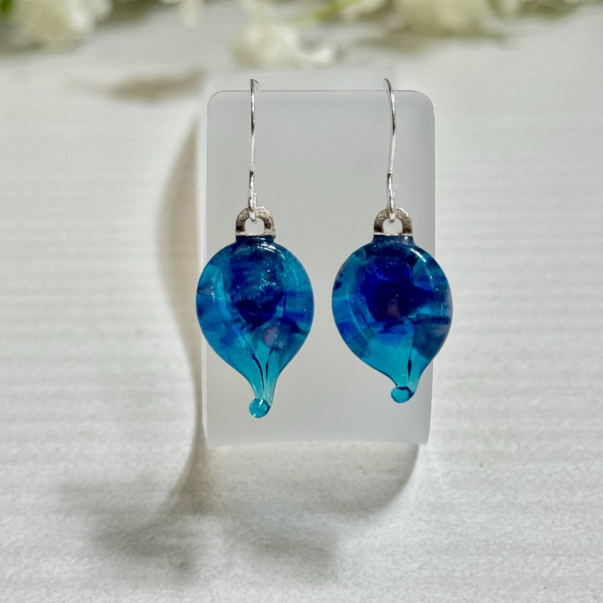 Fluid Fused Glass Earrings - 4191