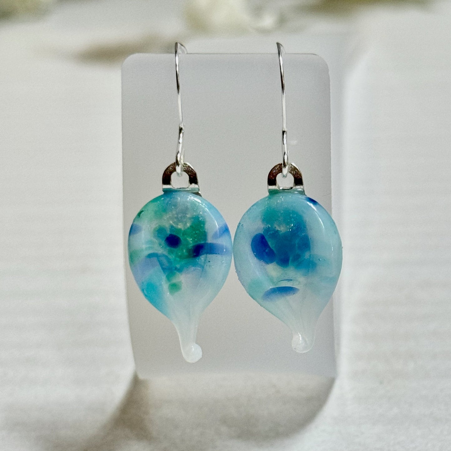 Fluid Fused Glass Earrings - 4192