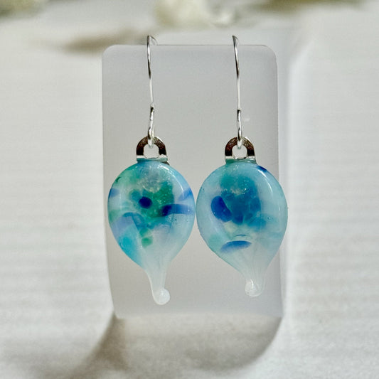 Fluid Fused Glass Earrings - 4192